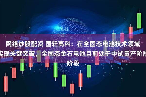 网络炒股配资 国轩高科:在全固态电池技术领域实现关键突破,全固态金石电池目前处于中试量产阶段
